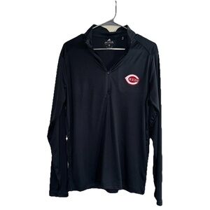 Cincinnati Navy blue Mens Reds Antigua Quarter-Zip Pullover Top Size M
